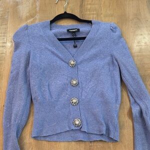 Express Women's Lavender Cardigan with Button Accents